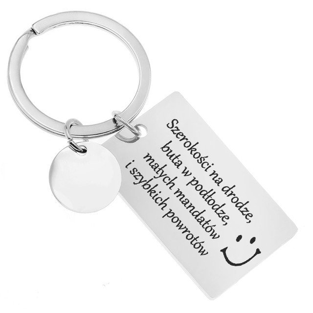 Brelok do kluczy Z GRAWEREM stal 316L