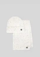 Czapki damskie - Damski komplet zimowy – czapka i szalik ecru - miniaturka - grafika 1