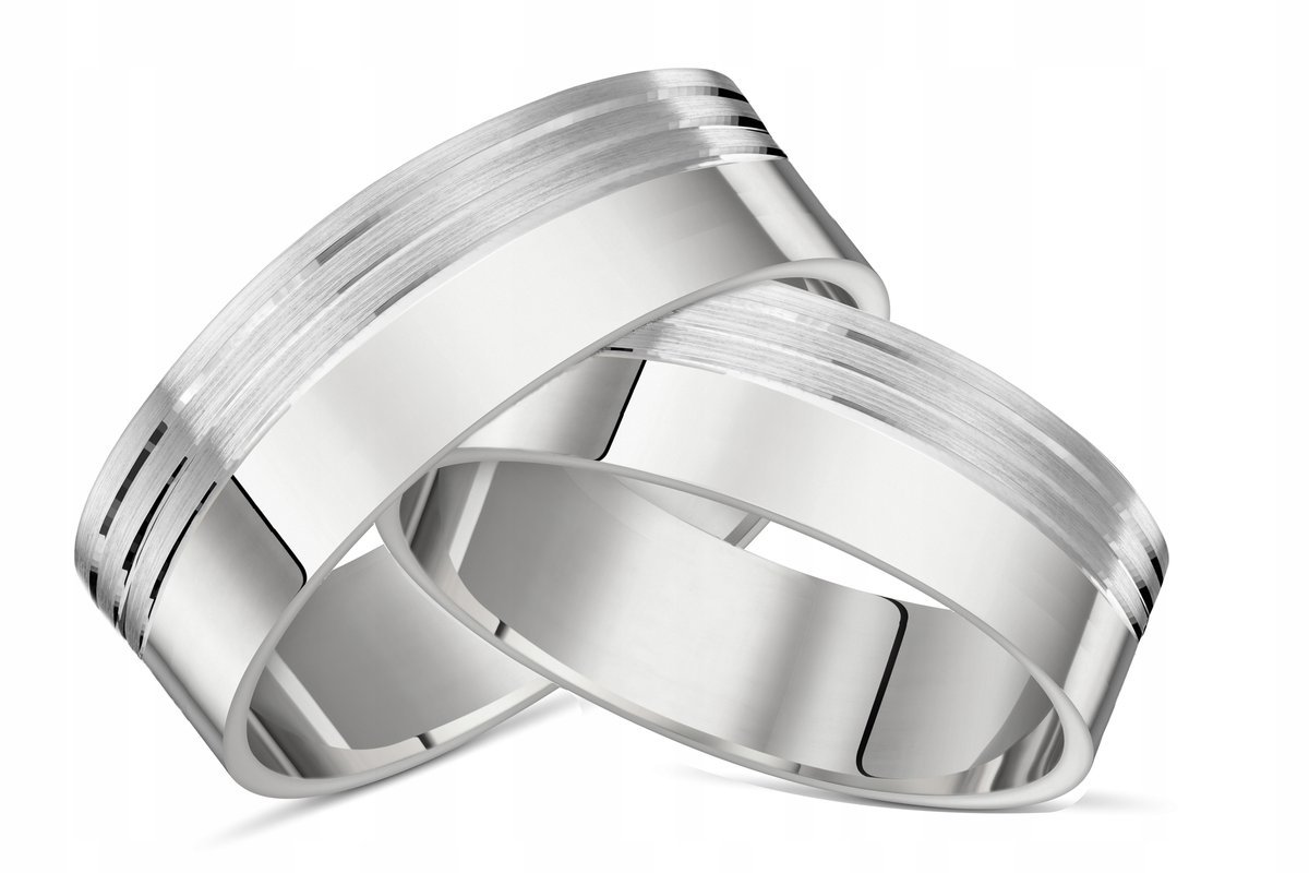 Obrączka srebrna próba 925+GRAWER 7mm OB63 ŚLUB