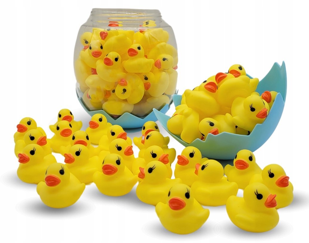 MEGADIDI Wielkanocny SŁOIK pełen KACZUSZEK 38 kaczek GUMOWA KACZKA zestaw