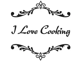 Cytaty, I love cooking, Naklejka ścienna, 100x100 cm - Naklejki na ścianę - miniaturka - grafika 1