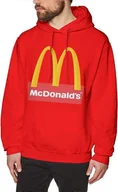 Swetry męskie - Męska bluza z logo McDonalds Bluza z kapturem dla mężczyzn Sweter Męskie bluzy z kapturem z długim rękawem Czarne bluzy C Czerwony L - miniaturka - grafika 1