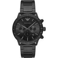 Moda i Uroda OUTLET - Emporio Armani Męski zegarek analogowy kwarcowy jeden rozmiar czarny stal nierdzewna 32010680 - miniaturka - grafika 1