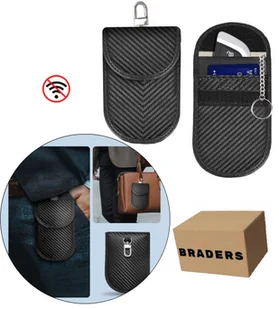 Etui antykradzieżowe RFID do kluczyków samochodowych - pokrowiec czarny - Etui na klucze - miniaturka - grafika 1