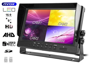 Monitor samochodowy LCD 9" AHD 4PIN z funkcją rejestratora 12V 24V - Car Video - miniaturka - grafika 3