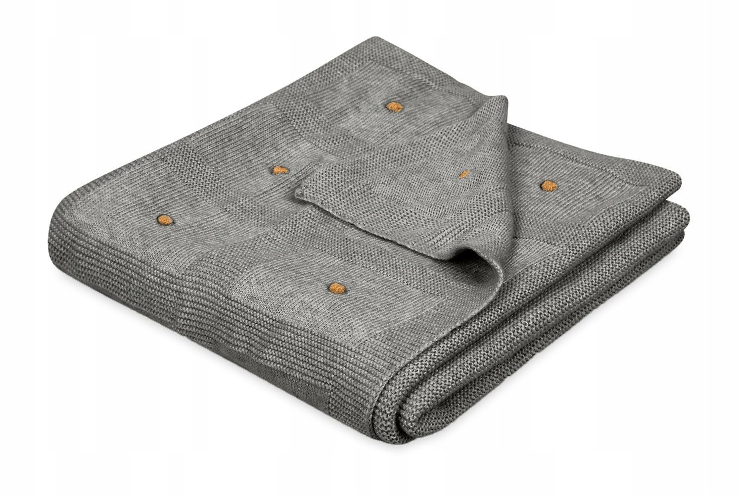 BabyMatex, kocyk bambusowy z ozdobnymi kuleczkami Accent, 80 cm x 100 cm, ciemnoszary