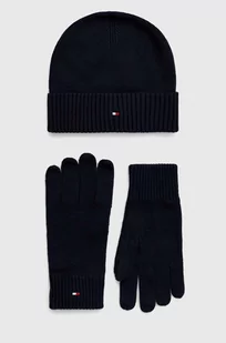 Tommy Hilfiger czapka i rękawiczki kolor granatowy - Czapki męskie - miniaturka - grafika 1