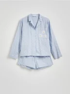 Moda i Uroda OUTLET - Reserved - Dwuczęściowa piżama - niebieski - miniaturka - grafika 1