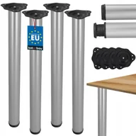 Meble modułowe i akcesoria - ZESTAW 4szt NOGA REGULOWANA DO STOŁU BLATU BIURKA STOLIKA 71-74,5cm SREBRNA - miniaturka - grafika 1