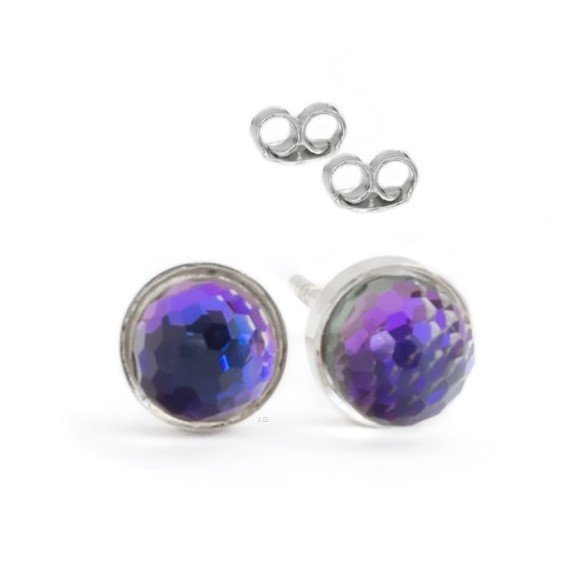 Kolczyki sztyfty kryształki heliotrope Swarovski 925 / JG. Projekt