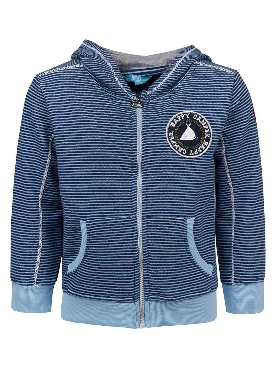 Chłopięca bluza dziecięca z kapturem w paseczki Lief r.80