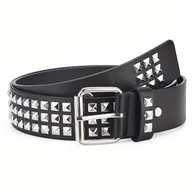 Inne - TEMU 1 szt. Czarny Pasek z Metalową Piramidą w Stylu Punk Y2K Rock Rivet dla Kobiet i Mężczyzn - miniaturka - grafika 1