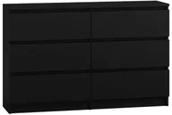 Komody - Duża czarna komoda z szufladami 140 cm K2-L07 - miniaturka - grafika 1