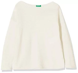 United Colors of Benetton Koszulka dziewczęca z długim rękawem, Biały (Bianco Panna 000), M - Koszulki dla dziewczynek - miniaturka - grafika 1