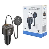 Transmitery FM - PNI PNI-V880 Valentine V880 modulator z mikrofonem, Bluetooth 5.0, odtwarzacz MP3, nadajnik FM, dwa porty USB, szybkie ładowanie urządzeń mobilnych przez QC3.0, kompatybilny z Siri i Google Assistant - miniaturka - grafika 1