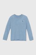 Bluzki dla chłopców - Abercrombie & Fitch longsleeve dziecięcy kolor niebieski z aplikacją - miniaturka - grafika 1