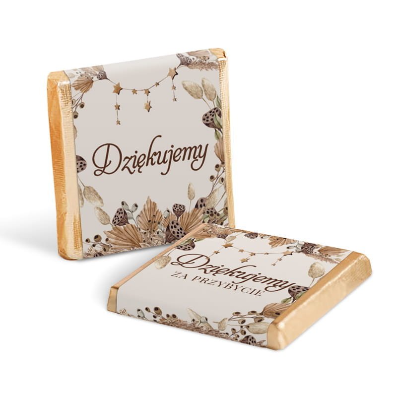 CZEKOLADKI Podziękowanie dla gości Dziękujemy BOHO 100szt