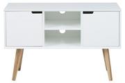 Kredensy - AC Design Furniture 60639 kredens mariela drzwi, 2 sztuki, dno 1 sztuki drewno, 96 x 38 x 62,5 cm, biały 60639 - miniaturka - grafika 1