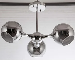 Lampa wisząca VEN Loftowa LAMPA sufitowa VEN C854-3 szklana OPRAWA modernistyczna chrom przydymiona - Lampy sufitowe - miniaturka - grafika 1