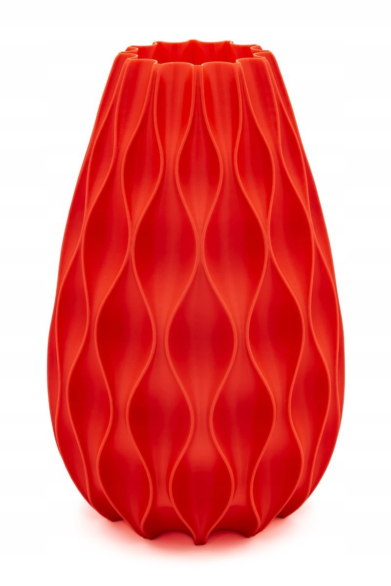 Nowoczesny wazon na suche kwiaty / LEGO - czerwony matowy, nietłukący 20cm
