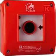 Alarmy - Ręczny Ostrzegacz Pożarowy(PPOŻ), wersja podtynkowa, załączenie następuje po zbiciu szybki 1 tor zwierny (1NO), 1 tor rozwierny (1NC) z młoteczkiem - miniaturka - grafika 1
