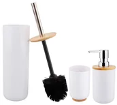 Akcesoria łazienkowe - Altom, Komplet 3 elementów do łazienki biały plastik - miniaturka - grafika 1