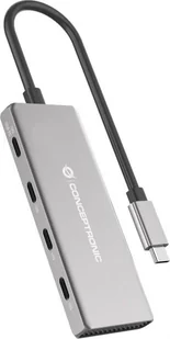 Adapter AV Conceptronic CONCEPTRONIC Dock USB-C->4xUSB-C 100WPD o.Netzteil 0.25m gr - Złącza, przejściówki, adaptery - miniaturka - grafika 1