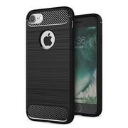 Etui i futerały do telefonów - Carbon Case elastyczne etui pokrowiec iPhone 8 / 7 czarny - miniaturka - grafika 1