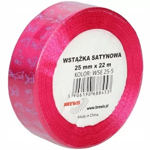BREWIS Wstążka satynowa 25mm różowa wielkanoc Brewis WSE25-5 - Pasmanteria - miniaturka - grafika 1