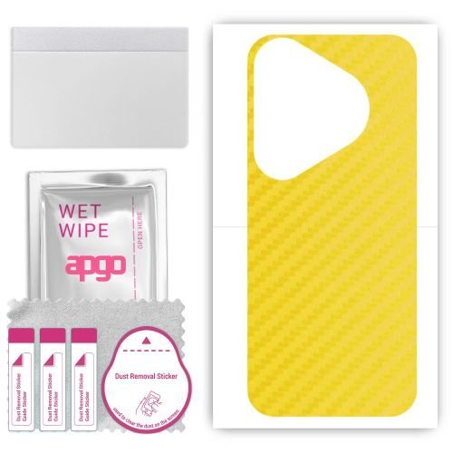 folia naklejka skórka strukturalna na TYŁ do Huawei Pura 70 Pro+ - Carbon Żółty - apgo SKINS