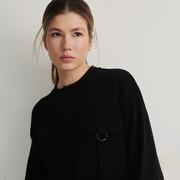 Swetry damskie - Reserved - Rozpinana bluza z kieszeniami - Czarny - miniaturka - grafika 1