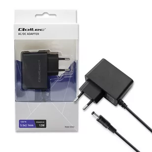 Qoltec Zasilacz wtyczkowy 12W 12V 1A 5.5*2.1 - Zasilacze do laptopów - miniaturka - grafika 1