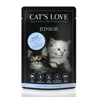 Mokra karma dla kotów - CAT'S LOVE karma dla kotów junior w galaretce Cielęcina ze skorupkami jajek i olejem z łososia 48x85 g - miniaturka - grafika 1