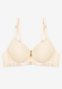 Beżowy Biustonosz Klasyczny z Ozdobnymi Elementami Emarinda - Biustonosze - miniaturka - grafika 1