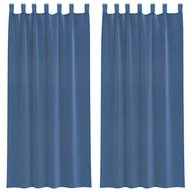Zasłony - vidaXL Zasłony woalowe z pętelkami 2 szt. Royal Blue 140x225 cm - miniaturka - grafika 1
