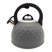 Czajniki na gaz - Czajnik stalowy Szary 2,5 L z gwizdkiem - miniaturka - grafika 1