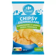 Chipsy - Carrefour Classic Chipsy ziemniaczane karbowane o smaku serka fromage 80 g - miniaturka - grafika 1