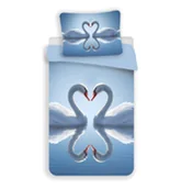 Pościel - Jerry Fabrics Pościel z mikrofibry 140x200 Łabędzie niebieska poszewka 70x90 - miniaturka - grafika 1