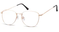 Okulary korekcyjne, oprawki, szkła - Oprawki okulary Pilotki zerówki korekcyjne 924G złote - miniaturka - grafika 1