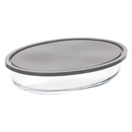 Pudła i pojemniki do przechowywania - Secret de Gourmet Duży owalny pojemnik na żywność wykonany ze szkła i tworzywa sztucznego OVAL GLASS MOULD o wymiarach 30 x 21 cm B07S84BC4X - miniaturka - grafika 1