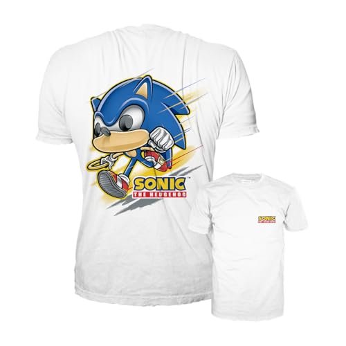 Funko Pop! Tee: Sonic the Hedgehog - Sonic the Hedgehog - (Running) - (AD TEE) - M - Sonic the Hedgehog - T-shirt - ubrania - pomysł na prezent - top z krótkim rękawem dla dorosłych unisex mężczyzn i