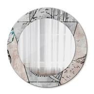 Lustra - Okrągłe Lustro Ścienne Abstrakcja zwierzęta 50cm - miniaturka - grafika 1