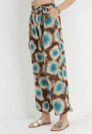 Spodnie damskie - Miętowo-Brązowe Spodnie Elitea - miniaturka - grafika 1