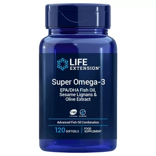 Suplement diety, LIFE EXTENSION Super Omega-3 EPA/DHA z Lignanami Sezamowymi i Ekstraktem z Oliwek EU (120 kaps.) - Witaminy i minerały - miniaturka - grafika 1