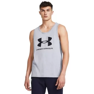 Koszulki sportowe męskie - Under Armour UA Sportstyle Logo Tank, stalowy jasny wrzosowy/czarny, LG - grafika 1