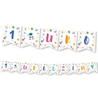 Dekoracje sali - BANER napis 1 Urodziny - Kosmos Girlanda - miniaturka - grafika 1