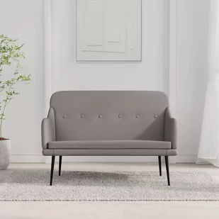 vidaXL Ławka, kolor taupe, 110x76x80 cm, obita tkaniną - Ławki do przedpokoju - miniaturka - grafika 1