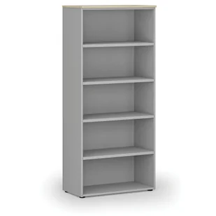 Regał biurowy PRIMO GRAY, 1781 x 800 x 420 mm, szary/dąb naturalny - Regały biurowe - miniaturka - grafika 1