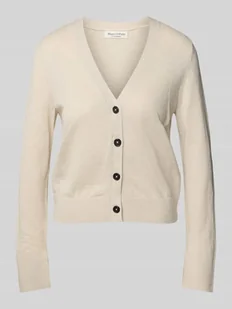 Kurtka z dzianiny o kroju slim fit z mieszanki bawełny i lnu - Swetry damskie - miniaturka - grafika 1