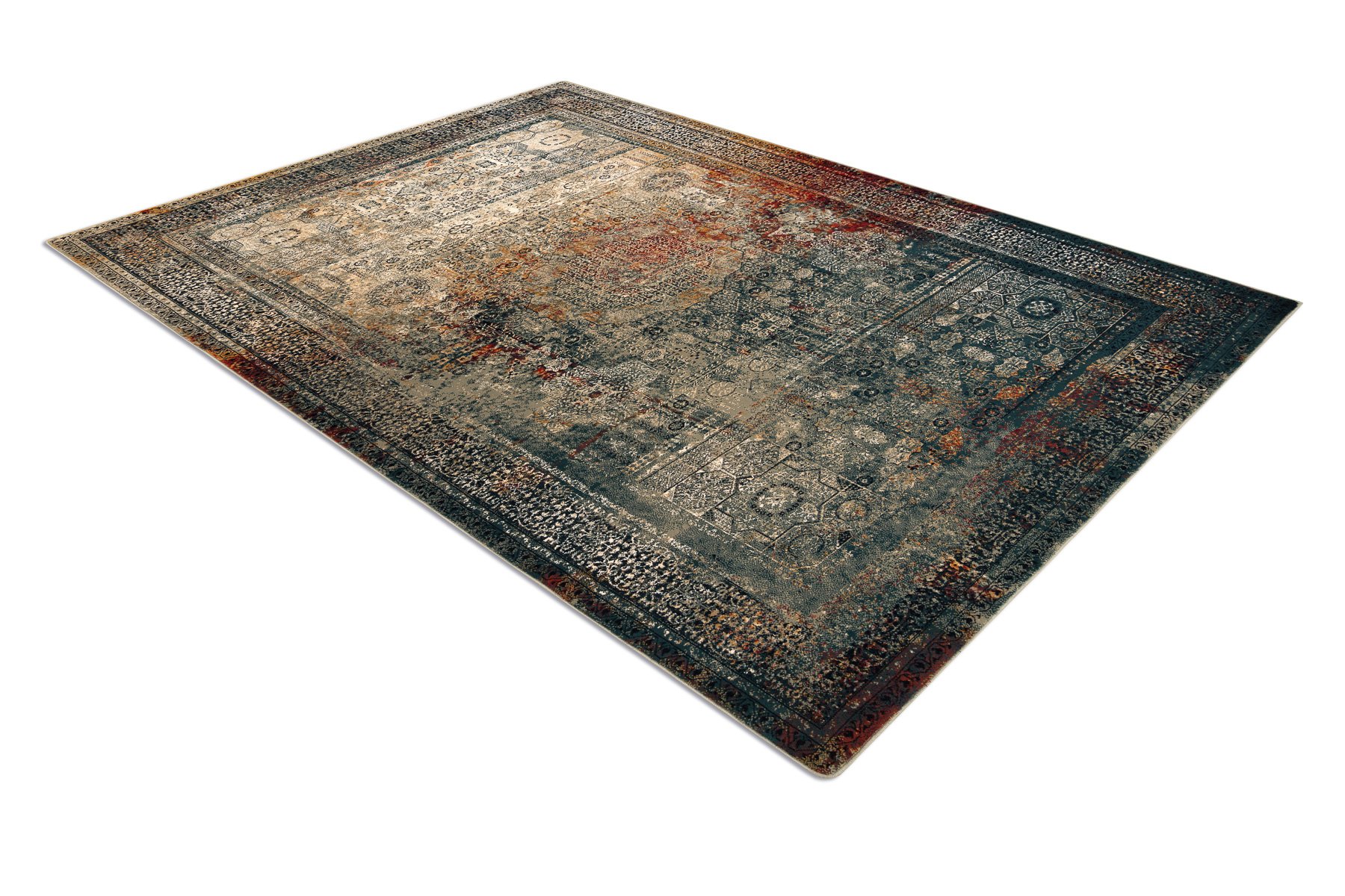 Dywan wełniany SUPERIOR MAMLUK orientalny vintage szmaragd zielony 135x200 cm
